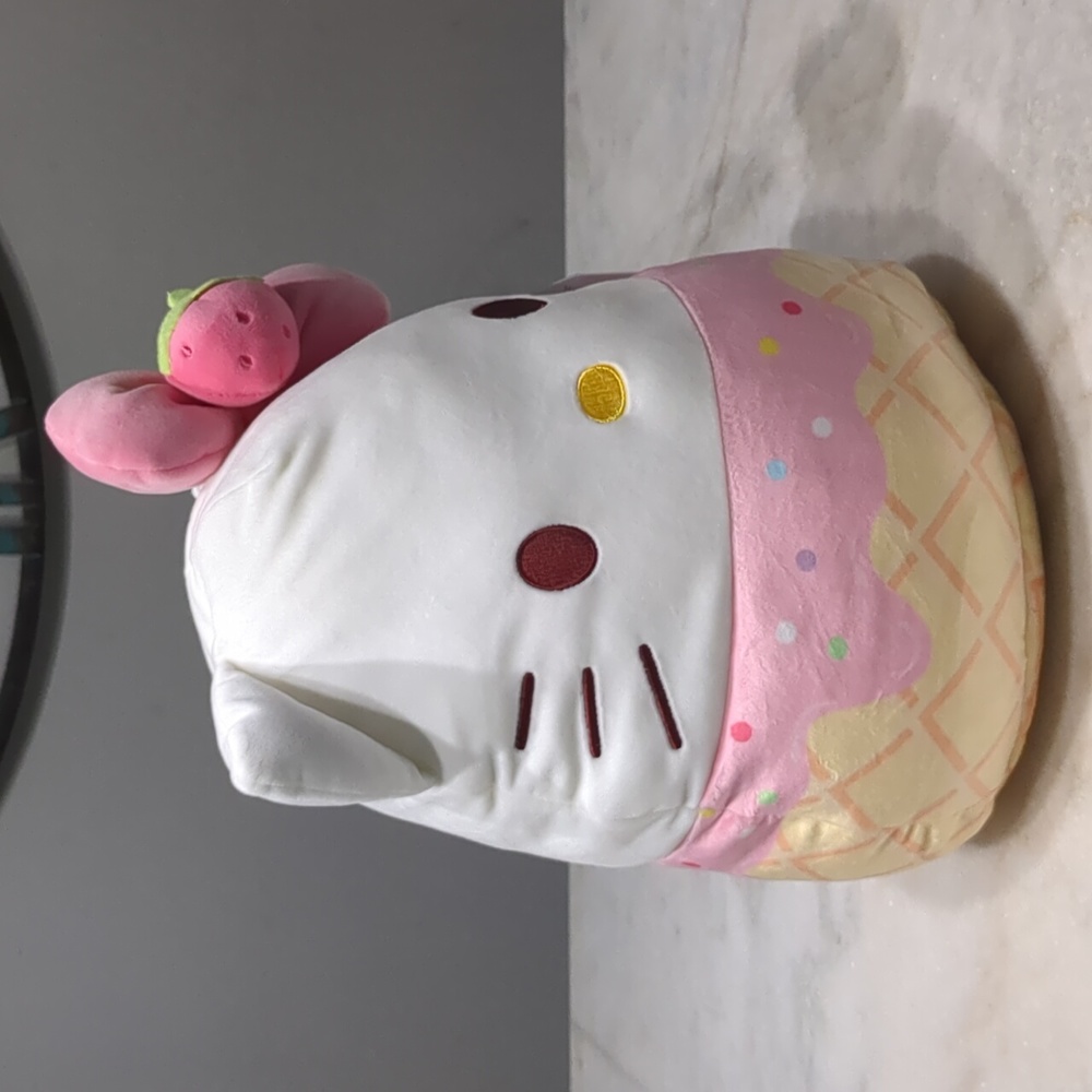 Squishmallows Hello Kitty Strawberry Ice Cream Plush Hello Kitty And Friends 12" - Picture 4 of 6